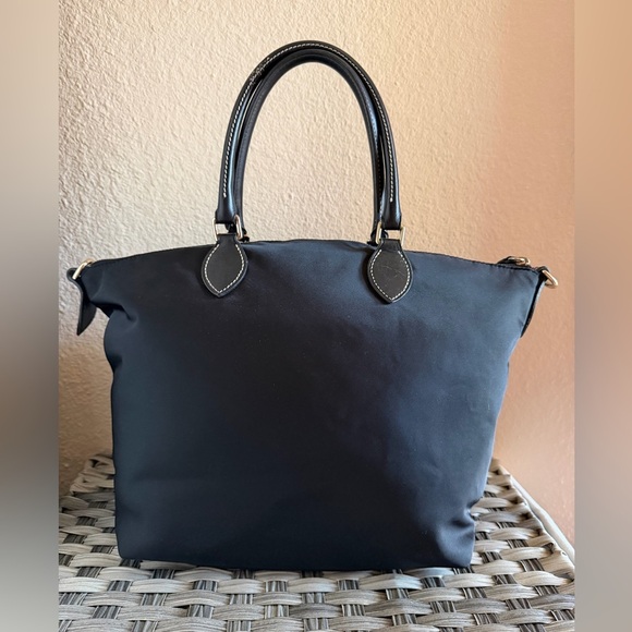 Dooney & Bourke Black/Pink Nylon Satchel Tote Bag & Leather Crossbody Strap - Picture 7 of 16